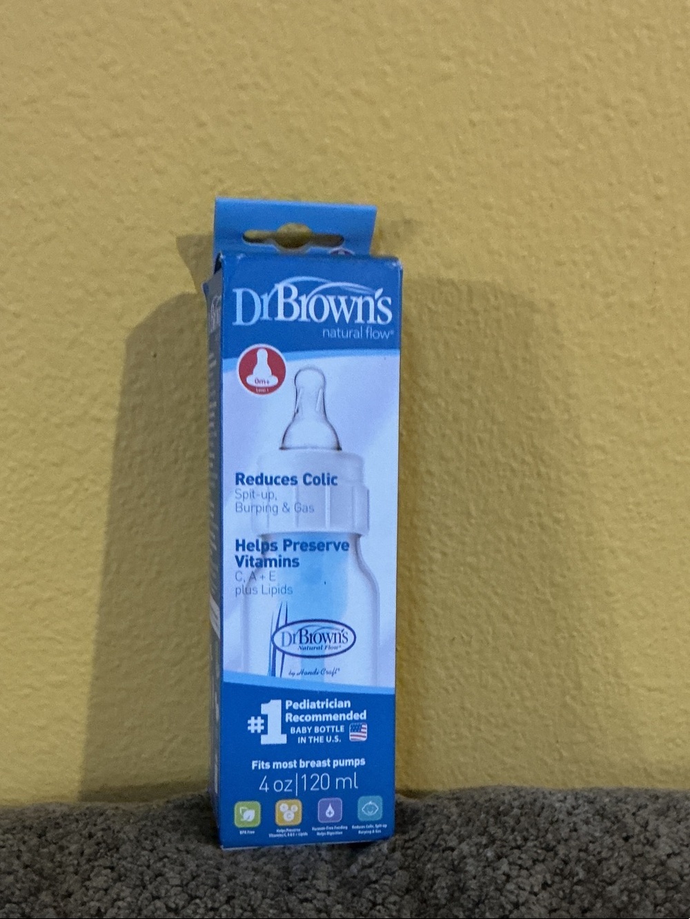 Natural Flow 4 oz Baby Bottle - Blue nwb Dr. Browns